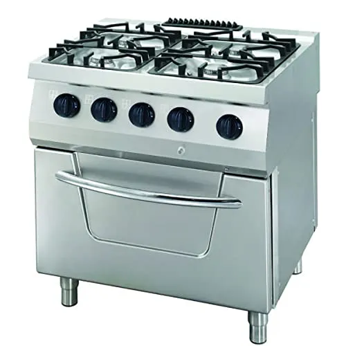 Pizza Maxima Heavy Duty cucina gas 4 fuochi forno 80cm