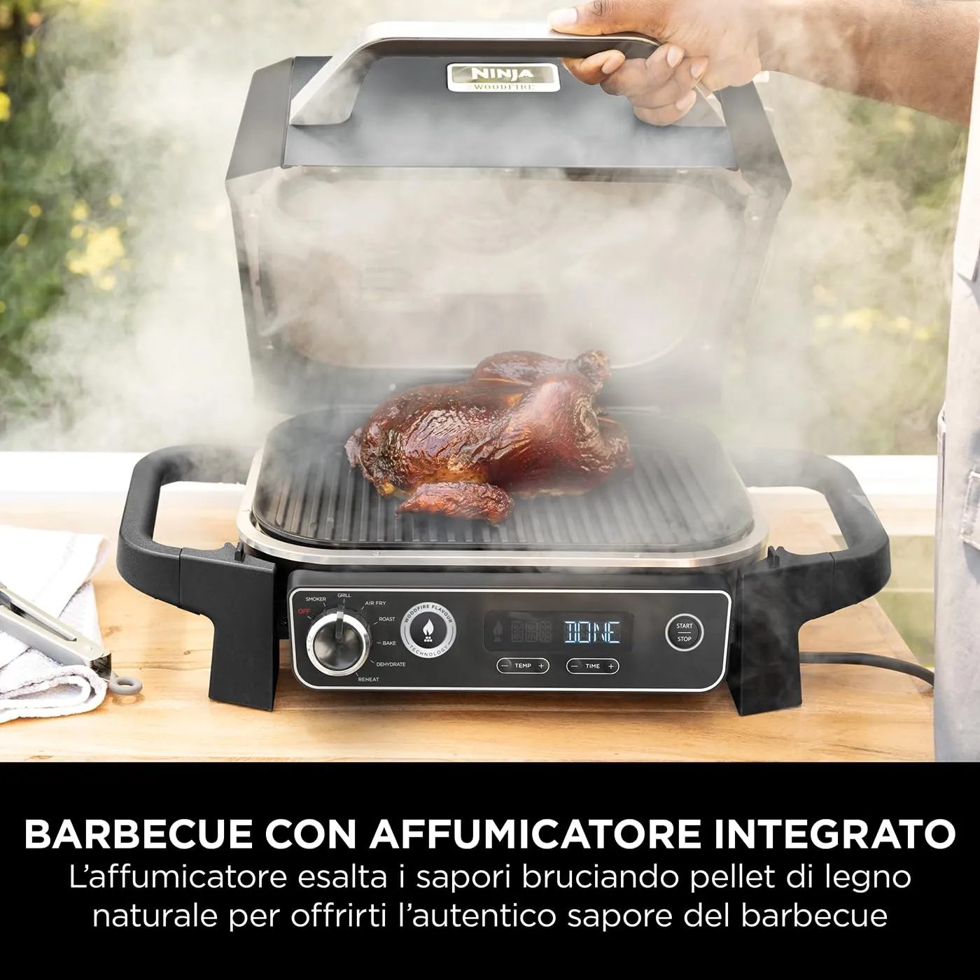 Ninja Woodfire barbecue elettrico 7in1 grigio