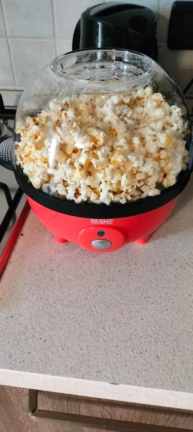 YASHE Macchina Popcorn Elettrica 650W Ciotola 3L Antiaderente