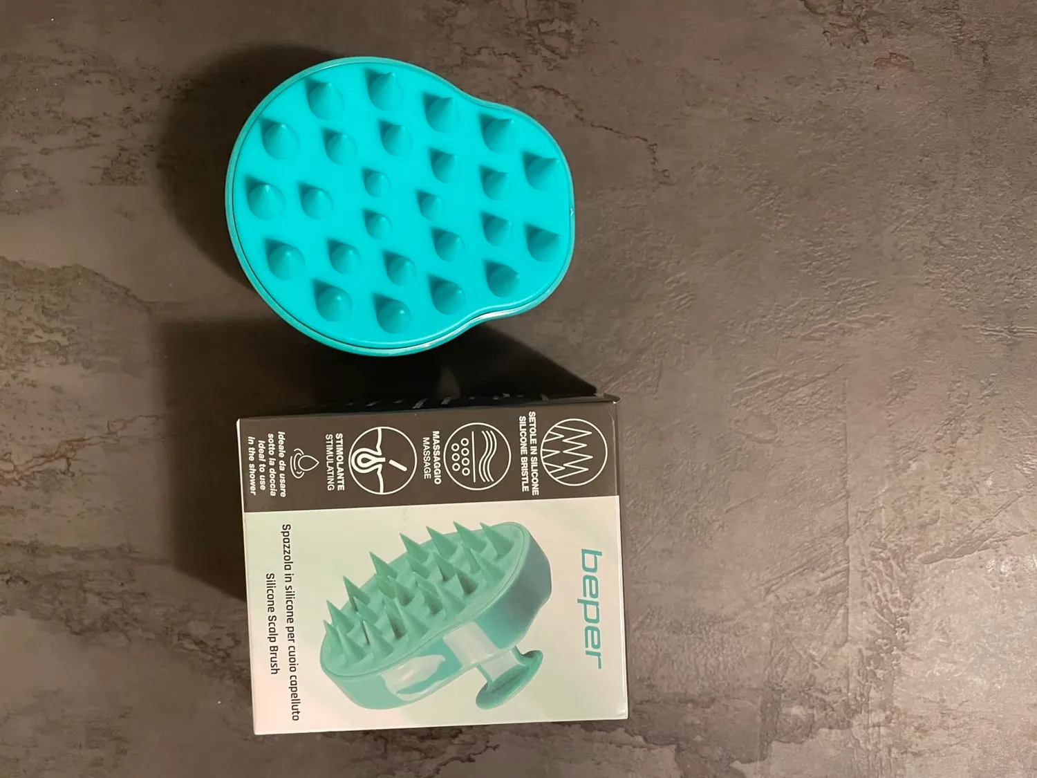 Beper C301ABE002 spazzola massaggiatore cuoio capelluto silicone
