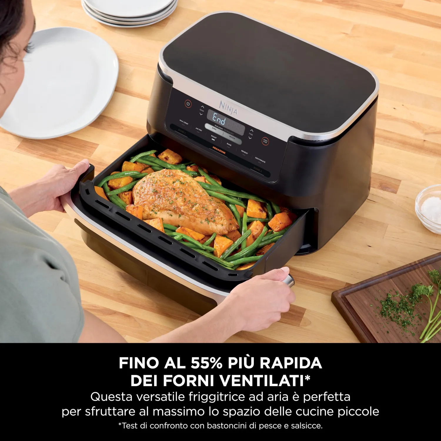 Ninja FlexDrawer Friggitrice ad Aria 6,6L Nera