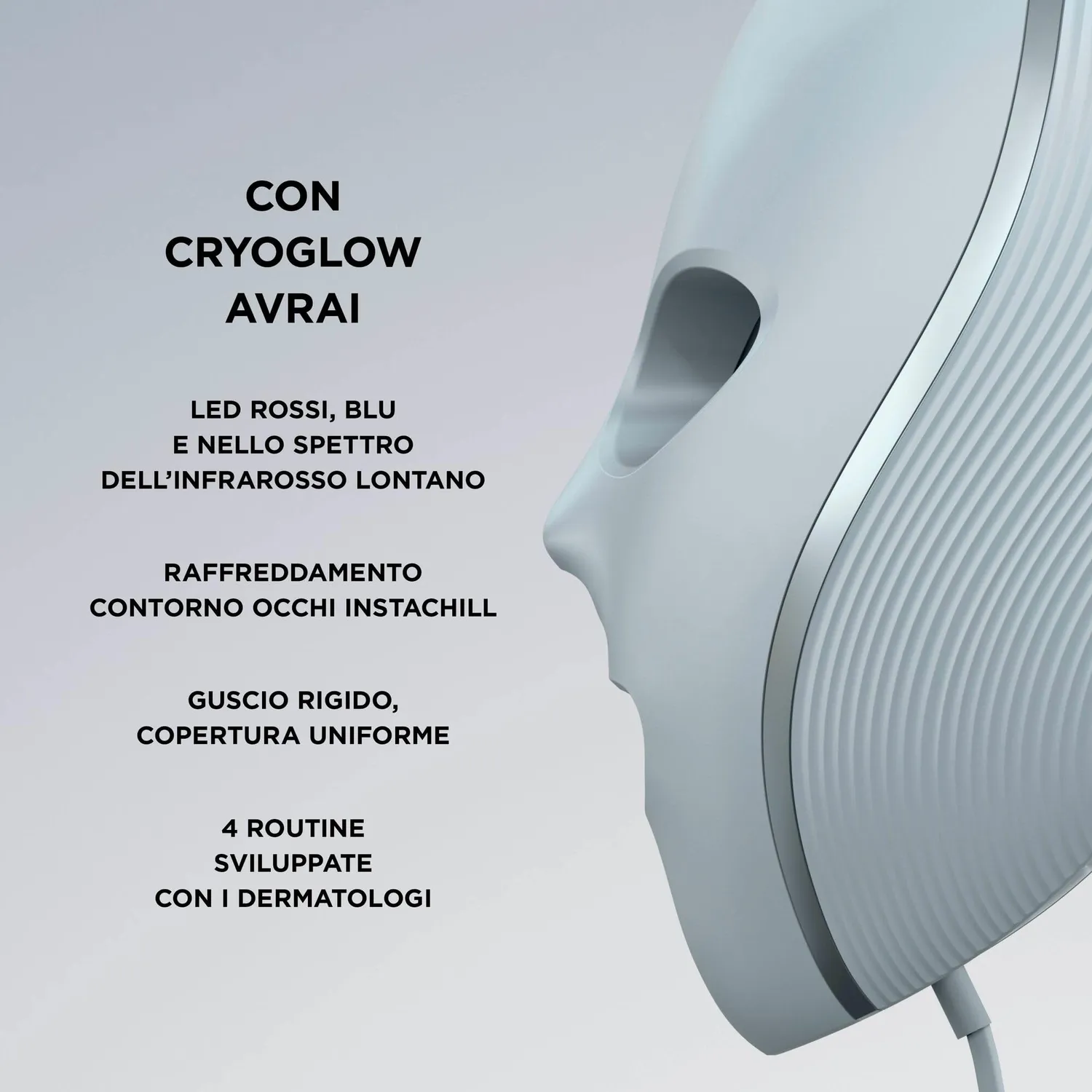 Shark CryoGlow FW312EU Maschera LED Viso Lilla
