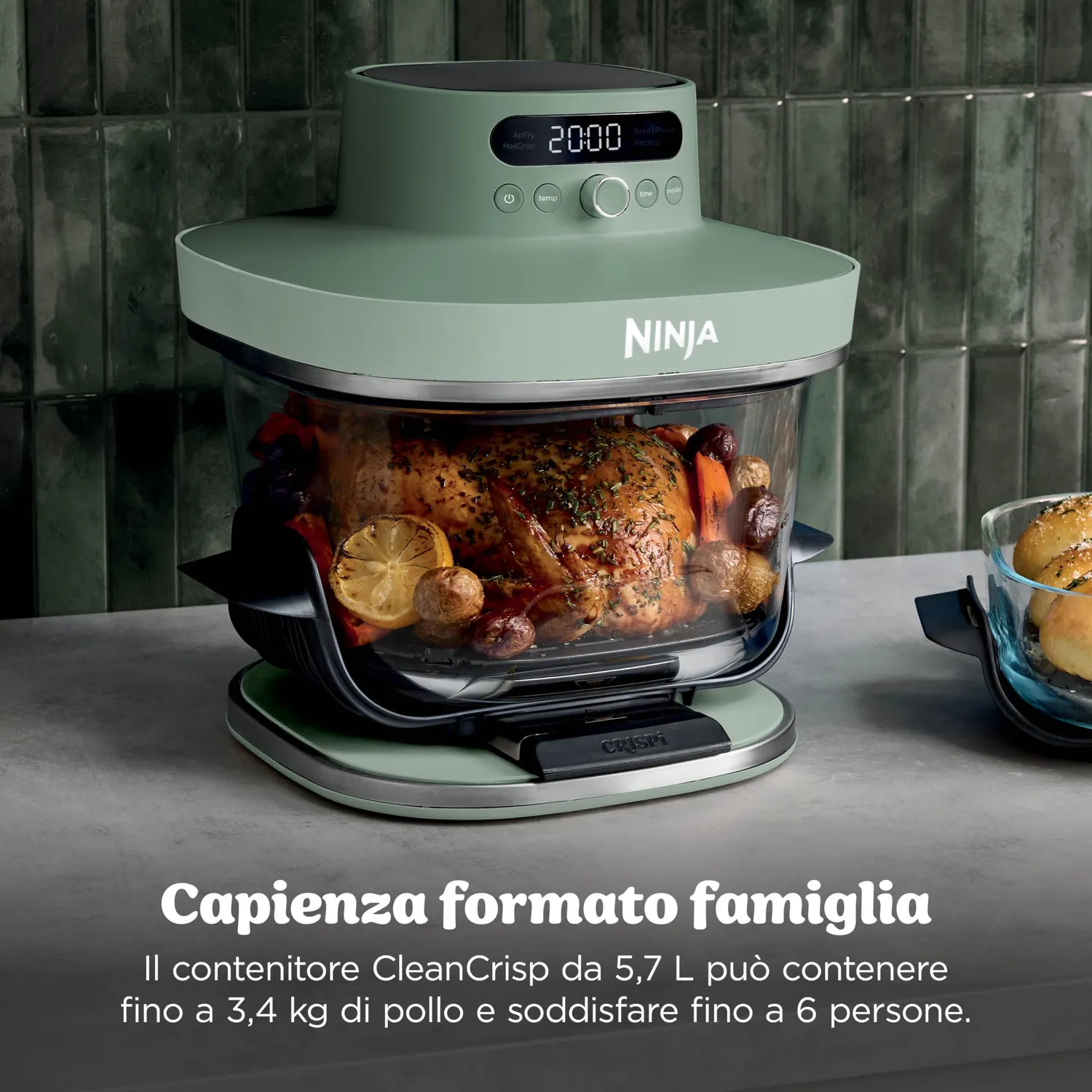 Ninja CRISPi PRO friggitrice ad aria vetro 5,7 L verde