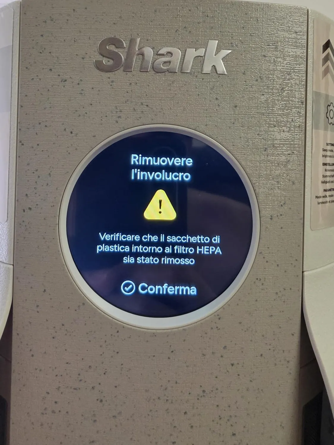 Shark BreatheClear HP062EU purificatore aria tortora HEPA
