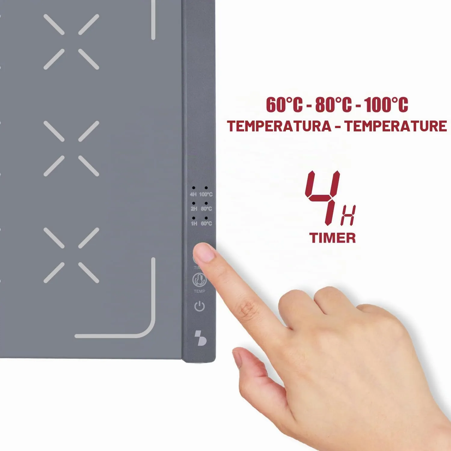 Beper P101TEM100 scaldavivande elettrico silicone 57x40 cm