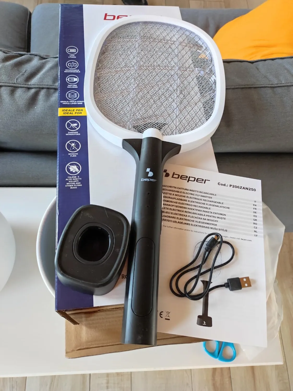 Beper P206ZAN250 racchetta zanzare elettrica USB