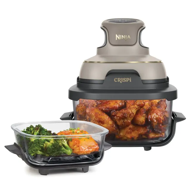 Ninja Crispi Friggitrice ad Aria Vetro Pietra Oro 1700W