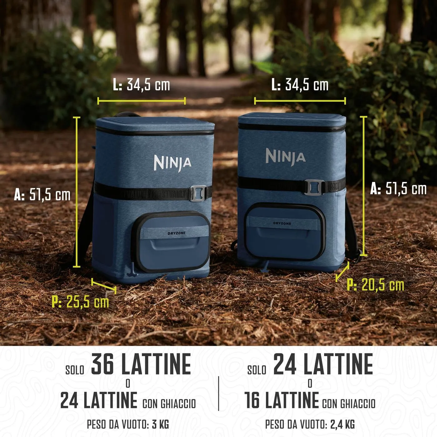 Ninja FrostVault Go zaino termico 23 L blu navy 36 lattine