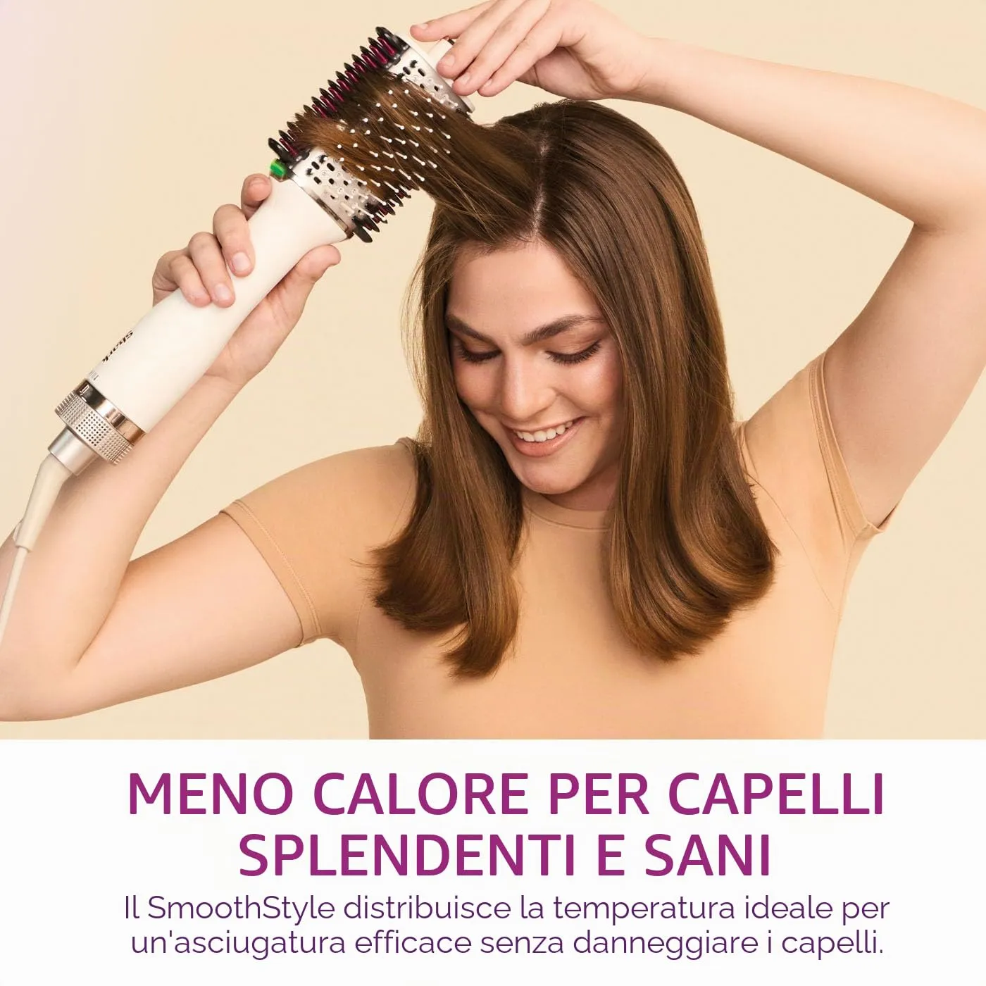 Shark SmoothStyle HT212EU Spazzola ad Aria Calda Bianca