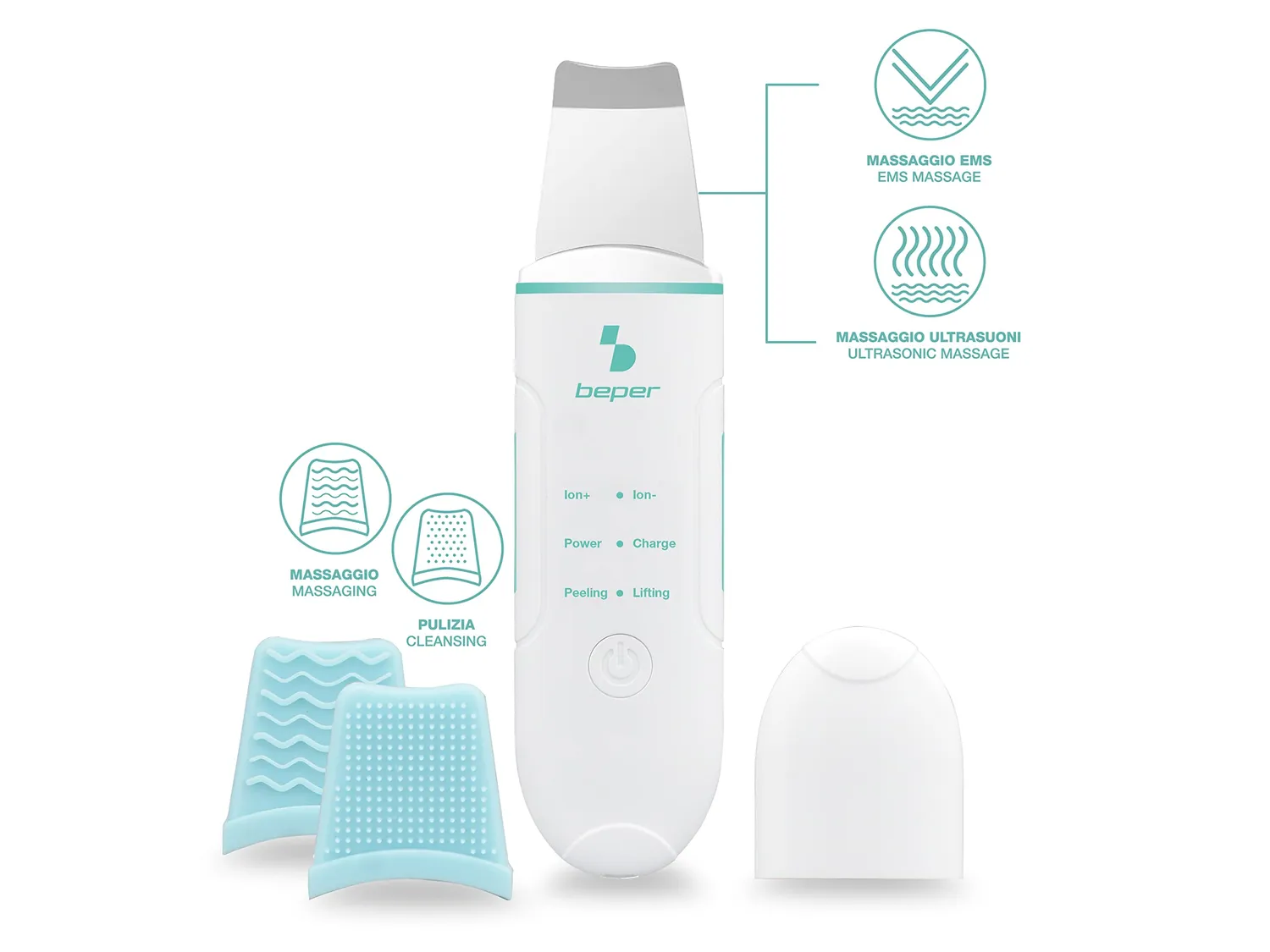 Beper P302VIS003 pulizia viso ultrasuoni 4 funzioni ionico