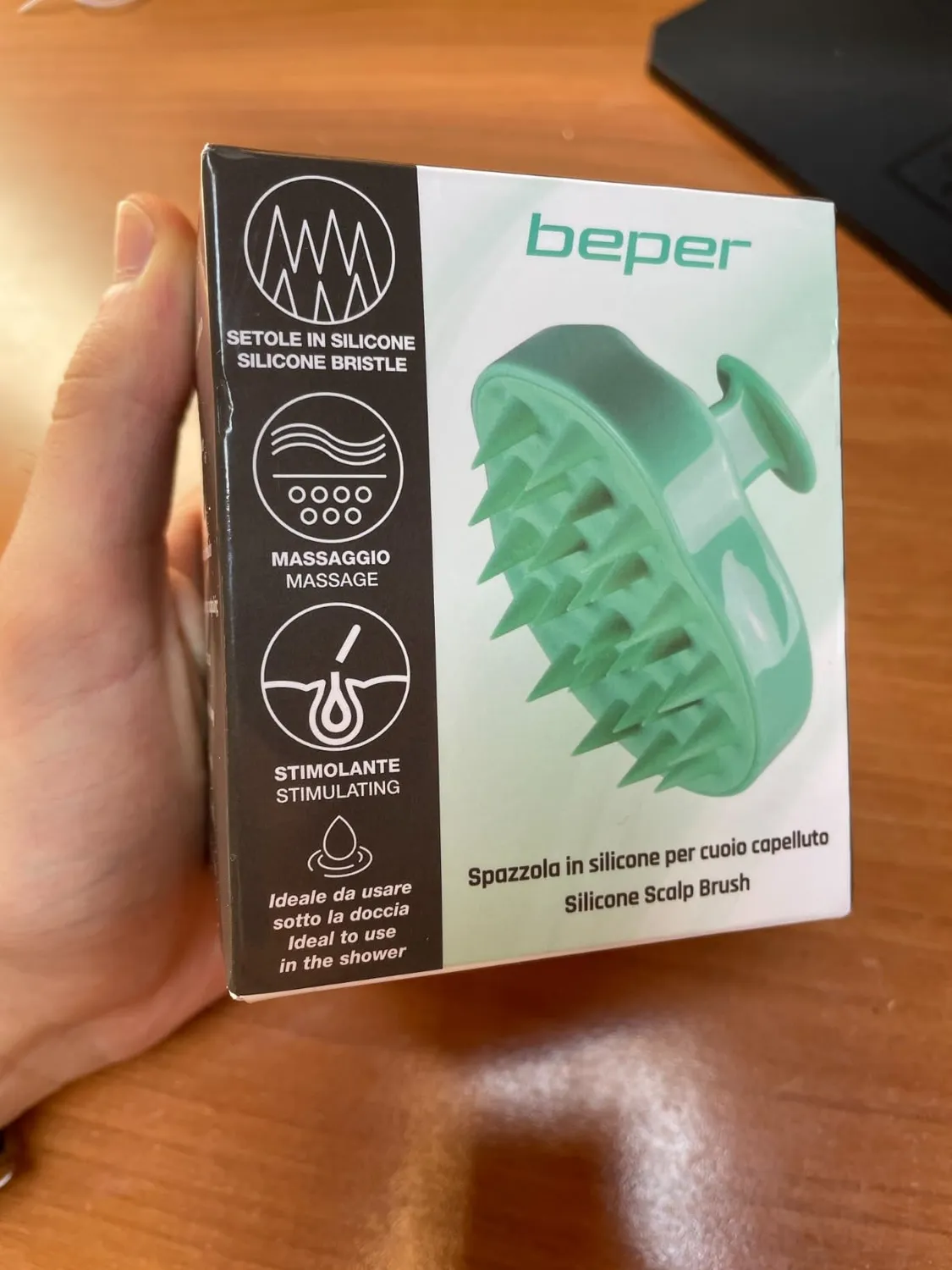 Beper C301ABE002 spazzola massaggiatore cuoio capelluto silicone
