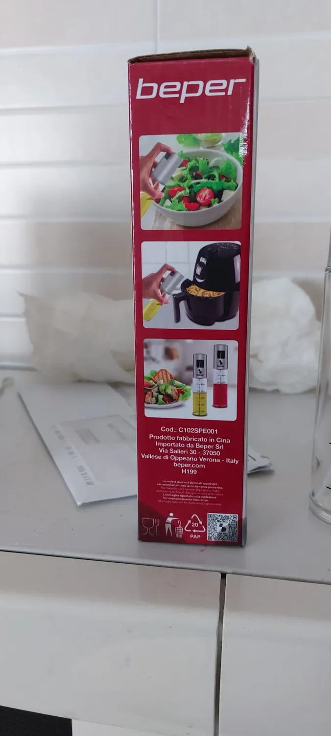 Beper Spruzzino Olio 2in1 Vetro 480 ml Spray Beccuccio