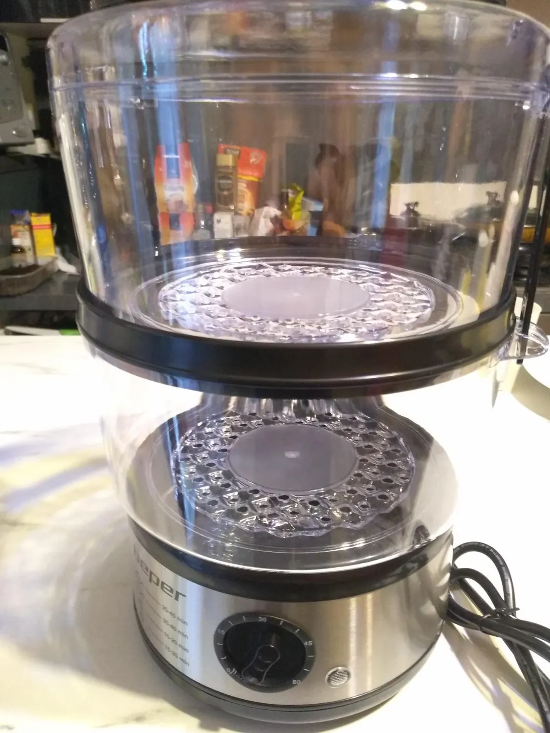 Beper BC.250 Vaporiera Elettrica 9 Litri Nero Acciaio 3 Livelli