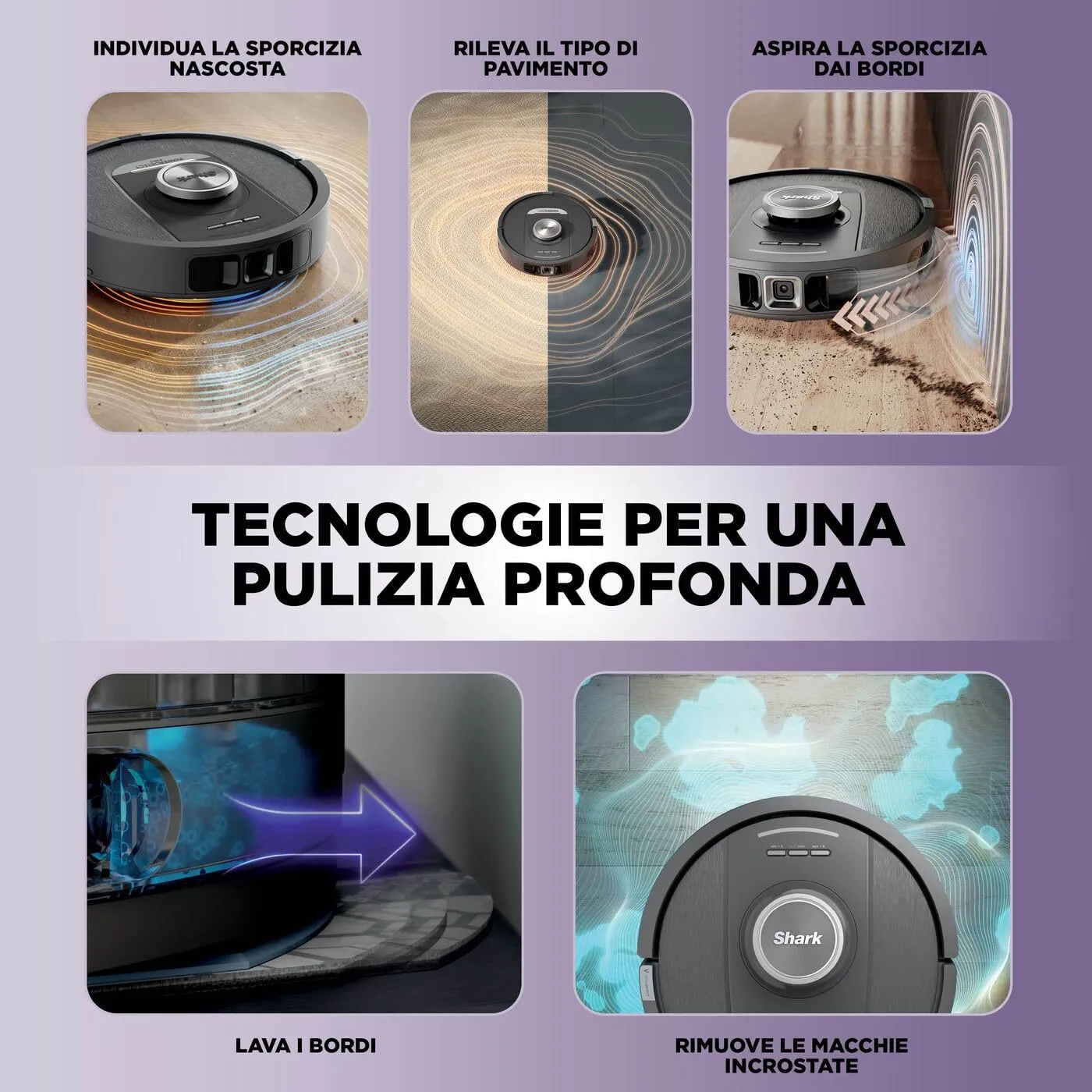 Shark PowerDetect NeverTouch Pro robot aspirapolvere nero