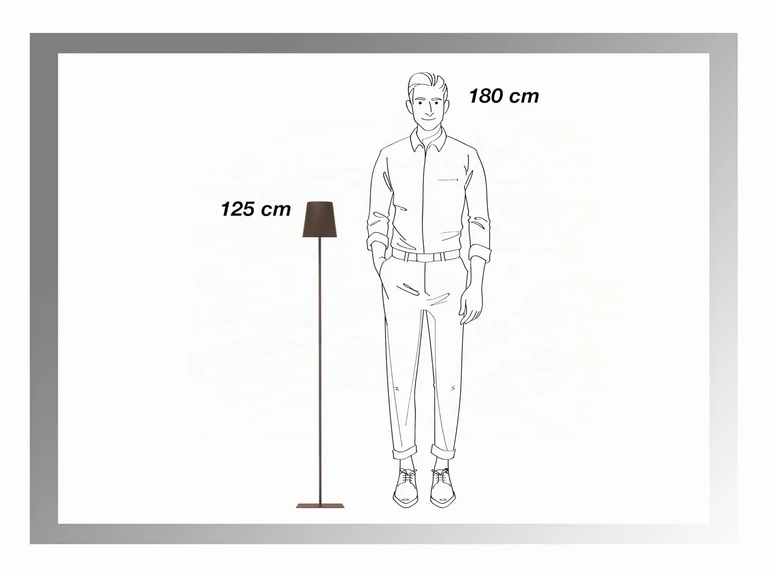 Beper P201UTP405 Lampada Terra XL Corten Ricaricabile