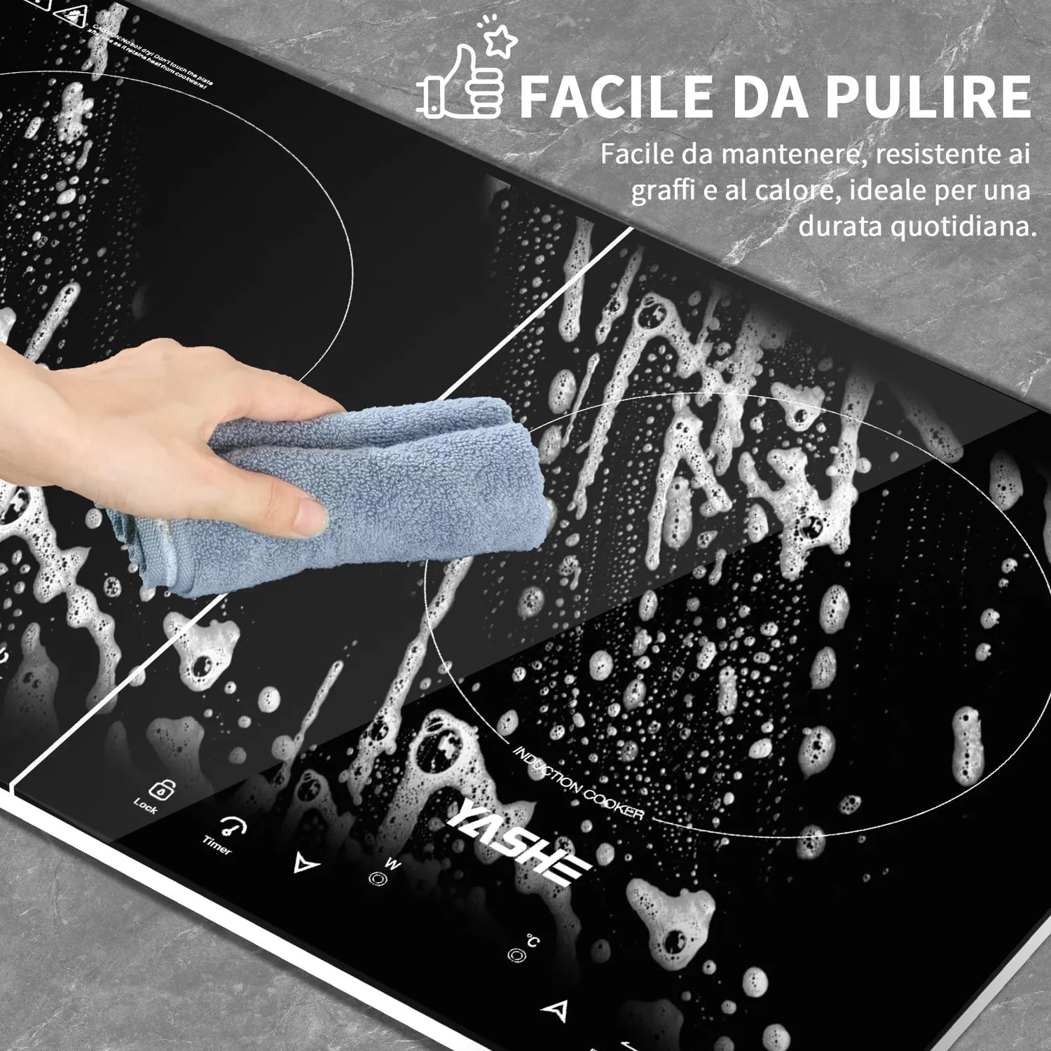 YASHE Piastra Induzione Doppia 3500W 2 Fuochi Touch