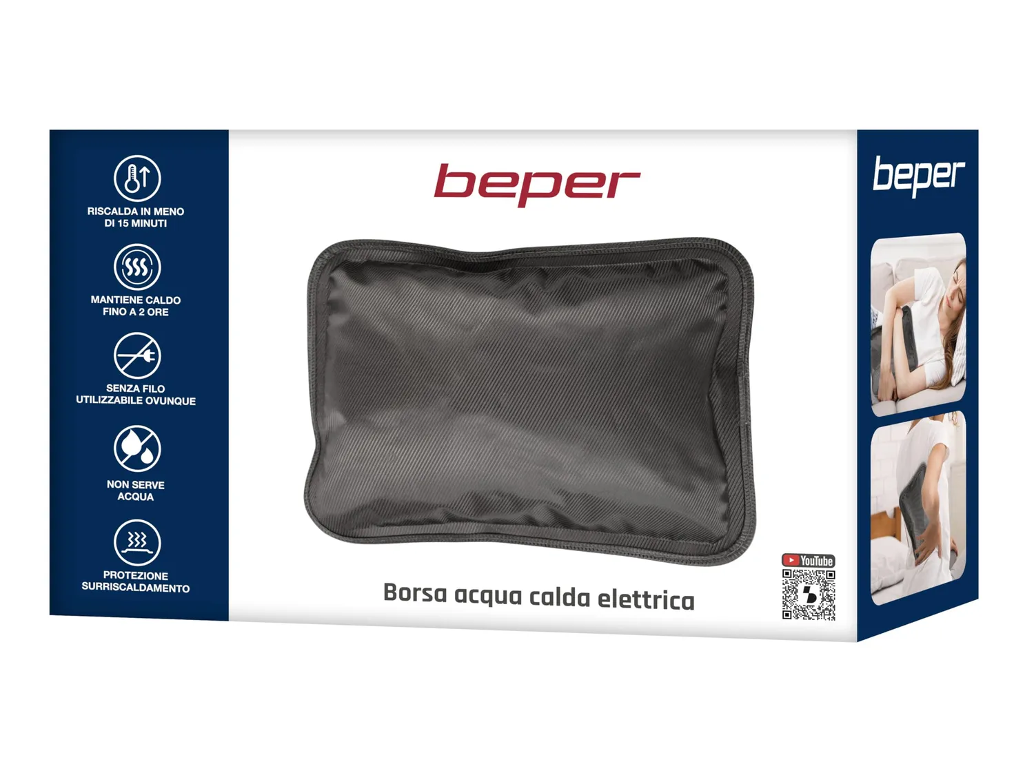 Beper P203TFO001 borsa acqua calda elettrica nera