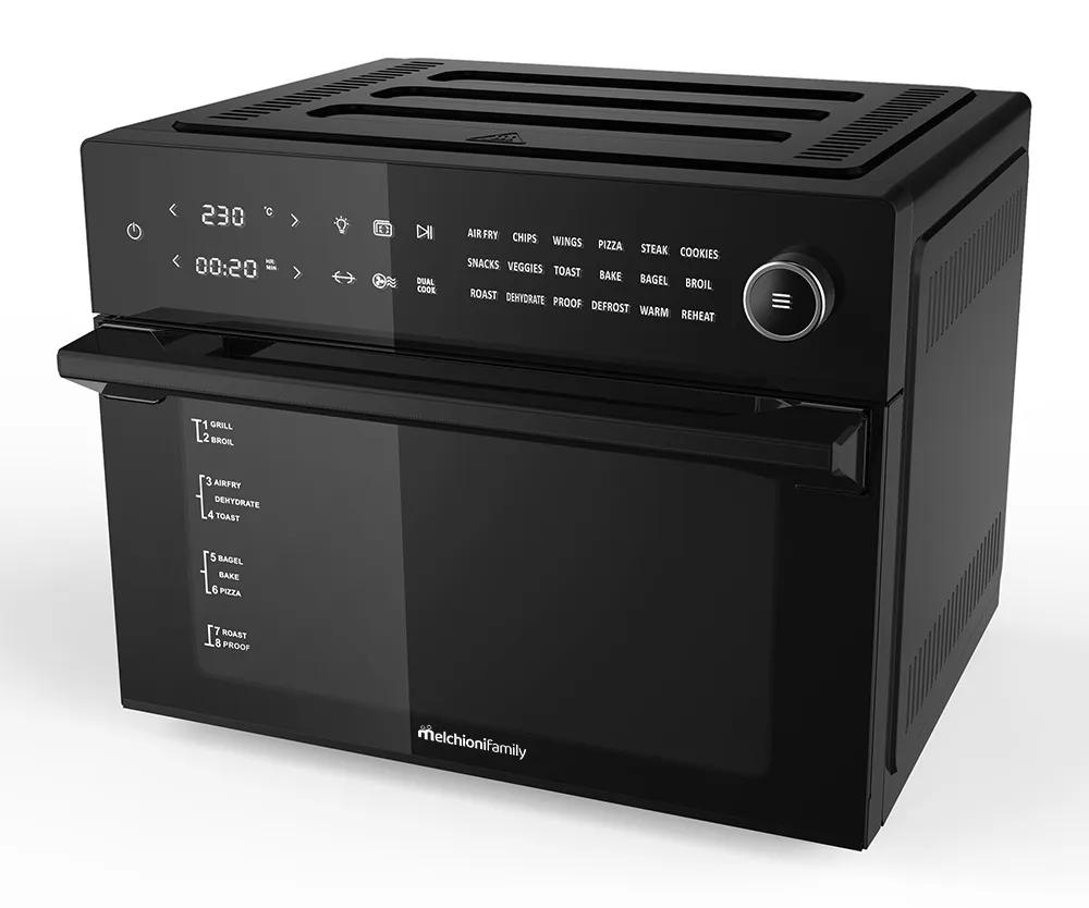 Melchioni Benedetta 30L Friggitrice ad Aria Nera 18 Programmi