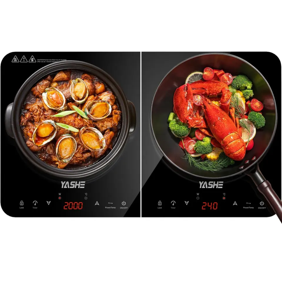 YASHE Piastra Induzione Doppia 3500W 2 Fuochi Touch