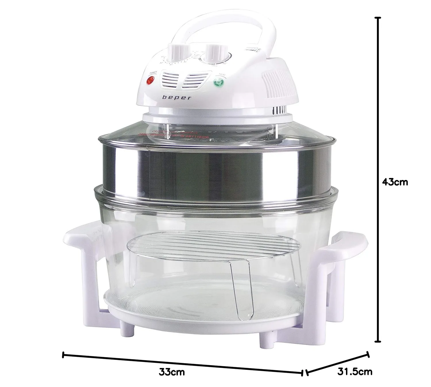 Beper BF.640 forno ventilato multifunzione 12 L con anello 18 L