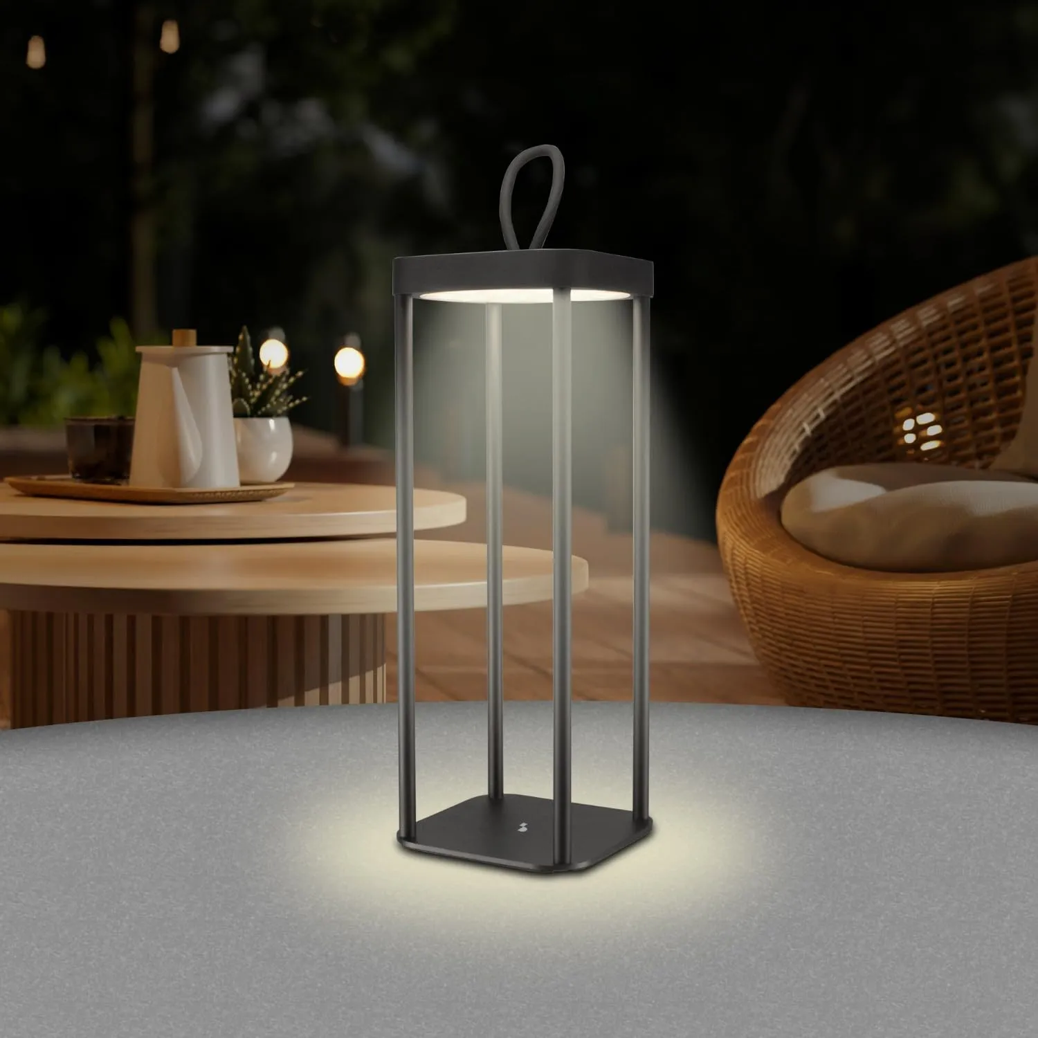 Beper P207ILI102 lampada tavolo LED corten ricaricabile