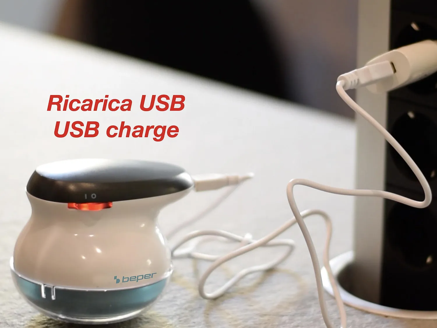 Beper Levapelucchi Ricaricabile USB lame acciaio