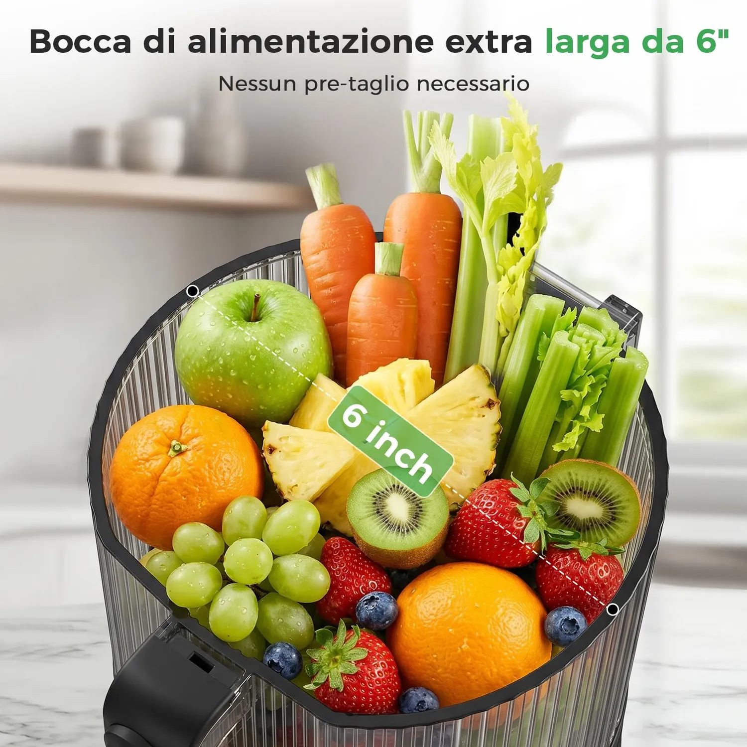 Yashe Estrattore Succo Freddo 600W Bocca 152mm 3-in-1