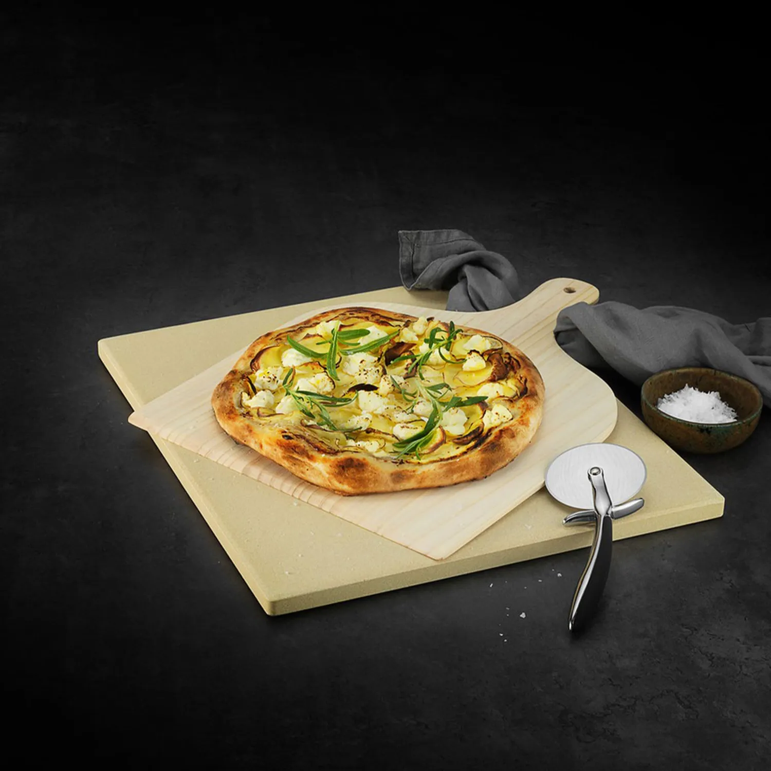 AEG A9OZPS1 pietra per pizza refrattaria con set