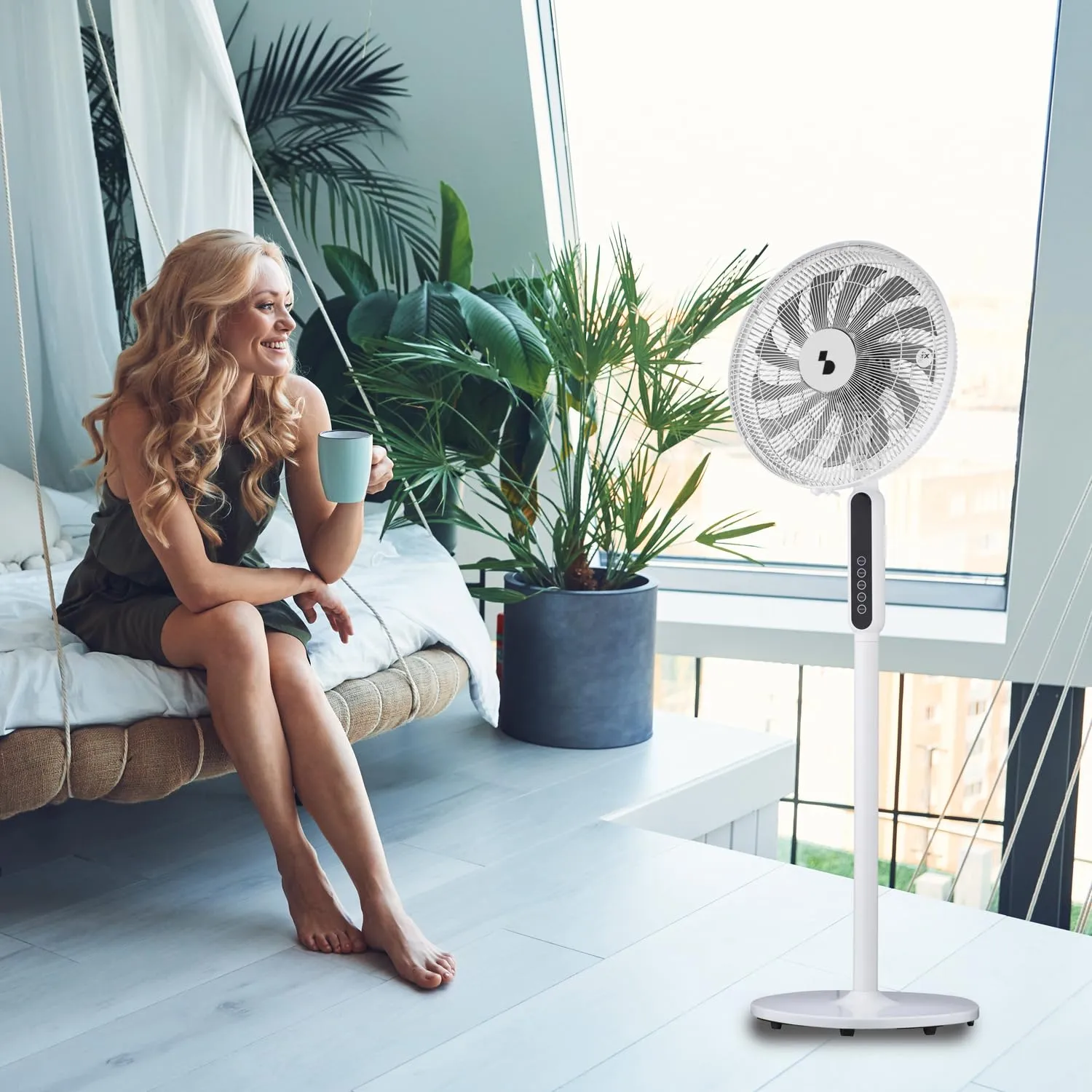 Beper P206VEN154 Ventilatore a Piantana 13 Pale 41 cm Telecomando