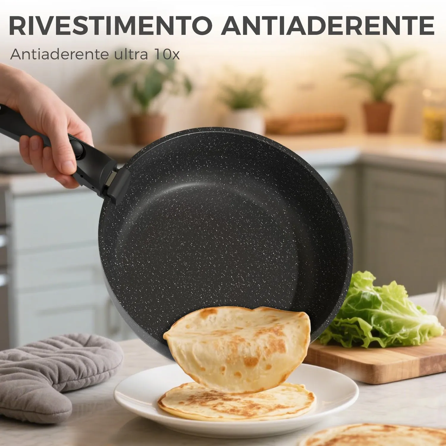 YASHE Batteria Pentole Induzione 15 Pezzi senza PTFE Forno