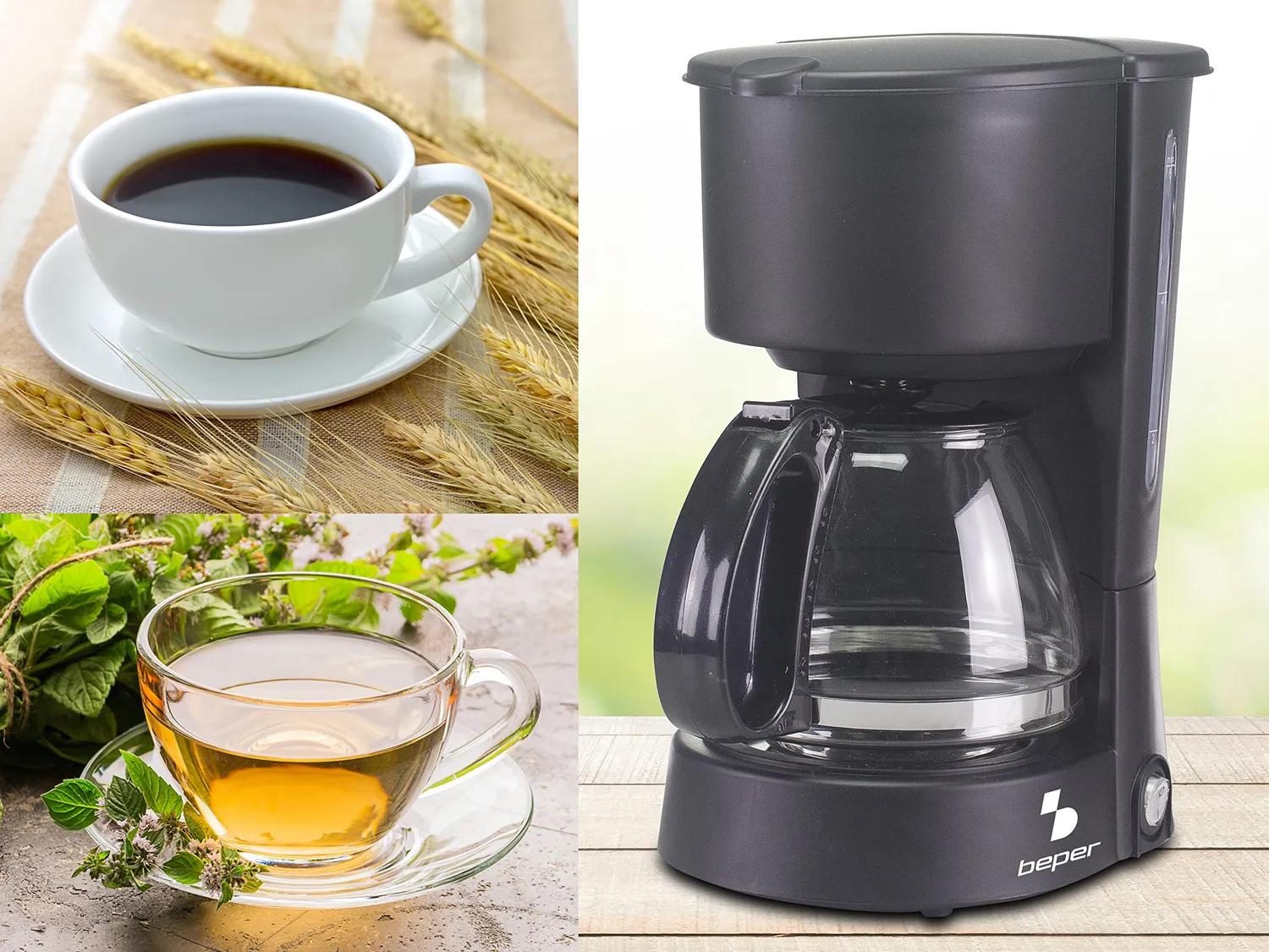 Beper BC.060 Macchina Caffè Americano 600 ml Nero 4 Tazze