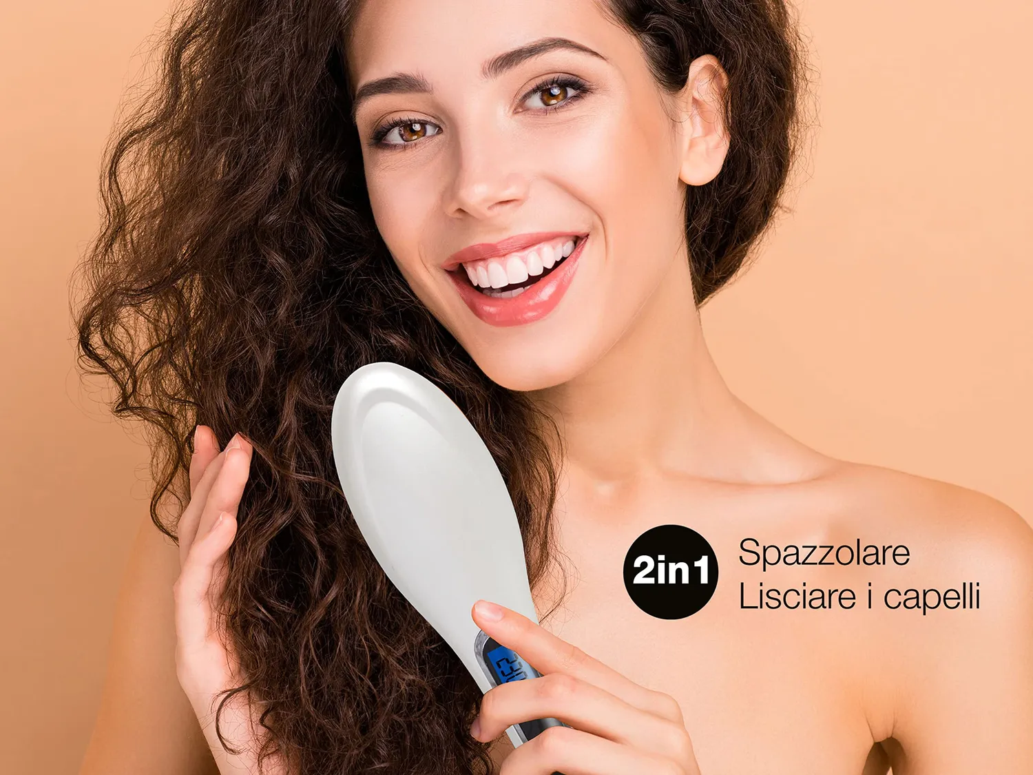 Beper 40.926 spazzola lisciante capelli ceramica ionica LCD
