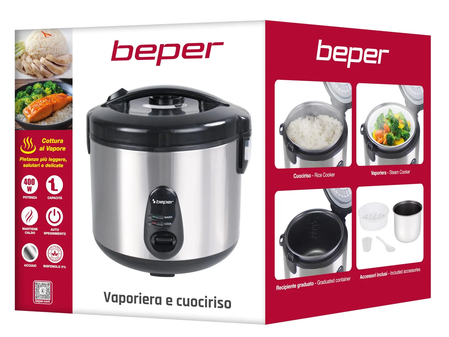 Beper Vaporè P101VAP002 cuociriso elettrico 625 g