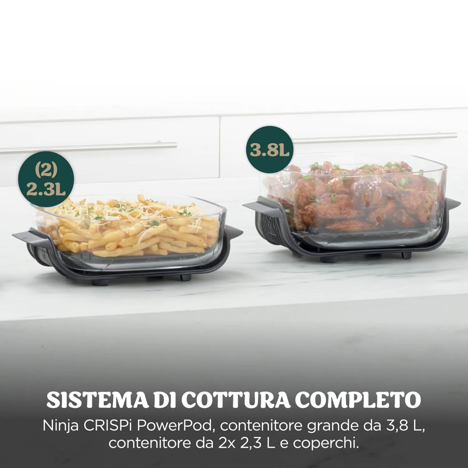 Ninja CRISPi FN203EU friggitrice ad aria vetro oro 3,8L+2,3L