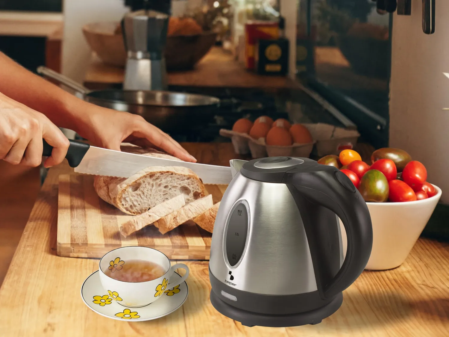Beper P101BOL001 bollitore elettrico 1,2 L acciaio senza fili