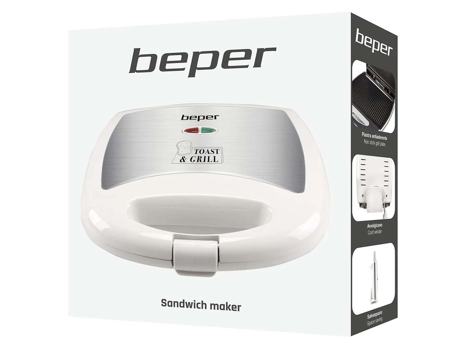 Beper Maxi Toast&Grill tostiera 4 fette 1300W