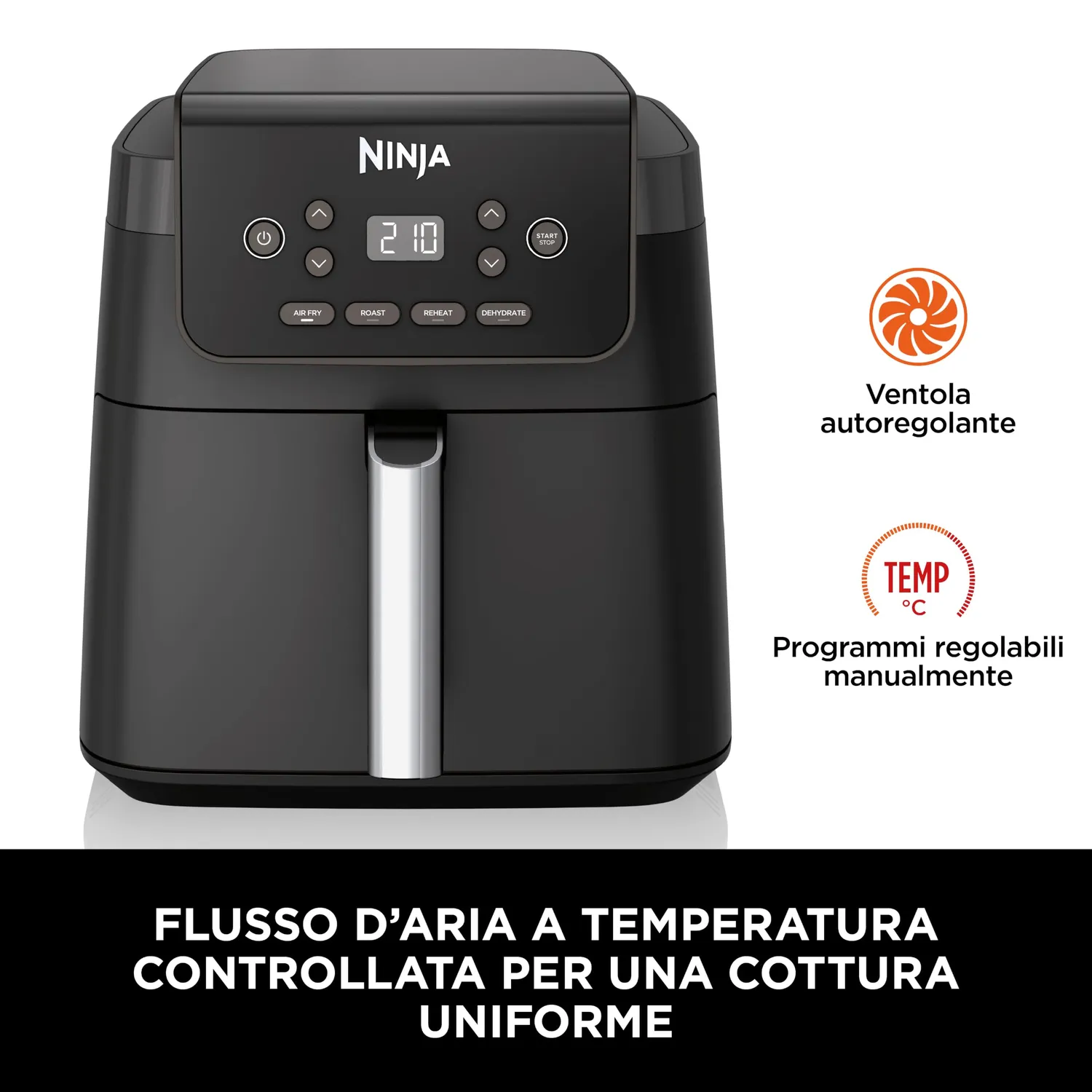 Ninja friggitrice ad aria 6,2L senza olio familiare