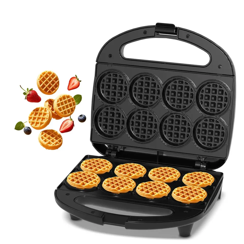 Yashe Waffle Maker Compatto 8 Mini Waffle Antiaderente