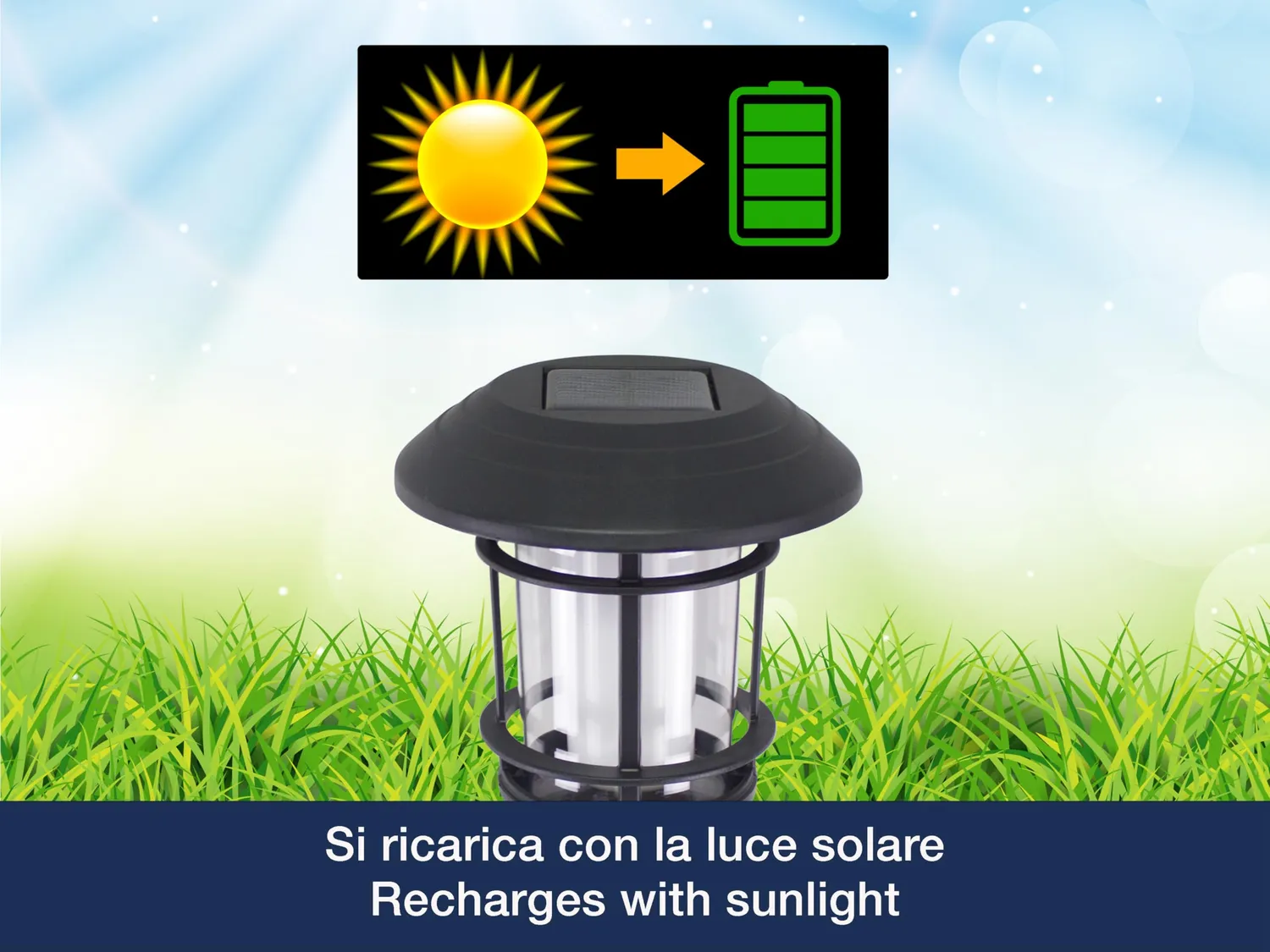 Beper P207ILO100 Lampada Solare Effetto Fiamma 43 cm IP44 Picchetto