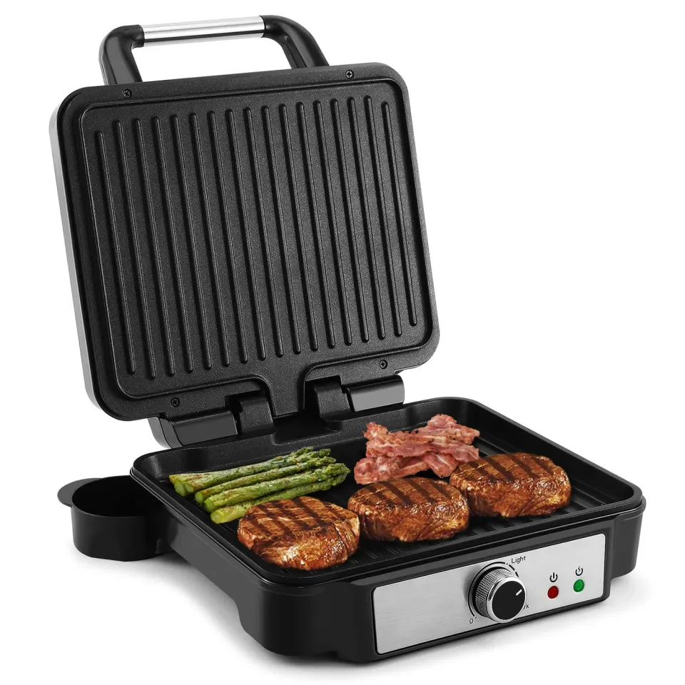 Yashe Tostapane Piastra Panini 4 Fette Argento 1800W