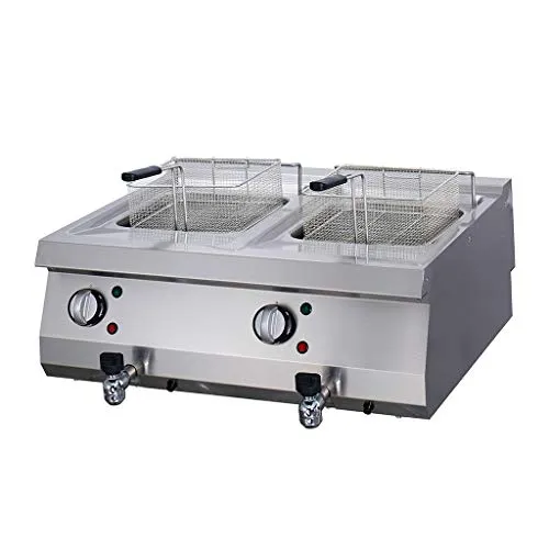Maxima friggitrice elettrica doppia 2x12L 22kW rubinetto