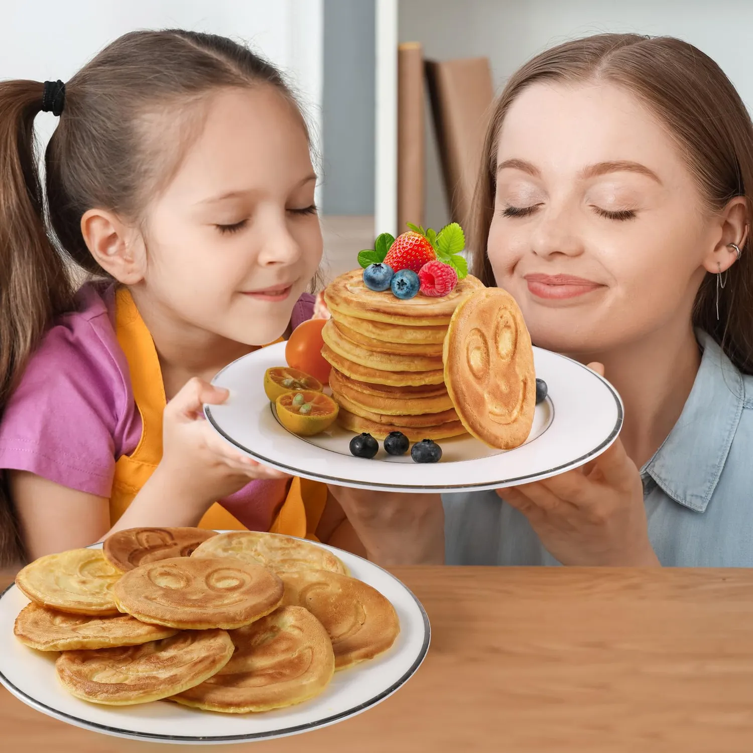 YASHE Smile Padella Pancake 7 Cavità Nero senza PTFE