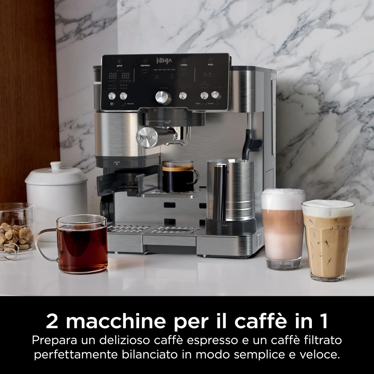 Ninja Luxe Café Essential Macchina Caffè Grani Espresso Filtro