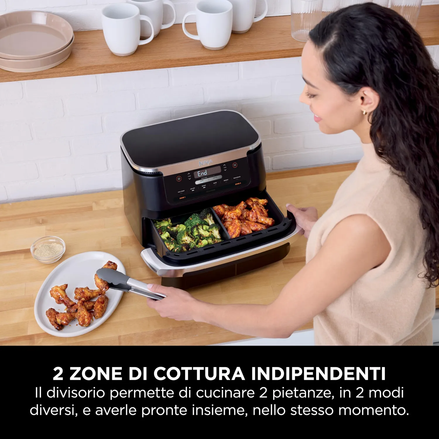 Ninja FlexDrawer Friggitrice ad Aria 6,6L Nera