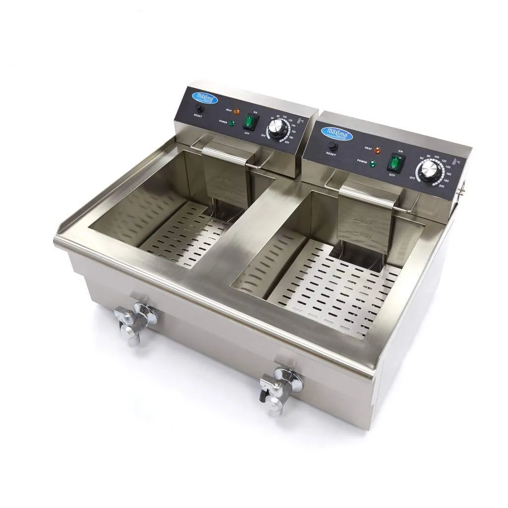 Maxima Gastro friggitrice doppia 2x16L con rubinetto