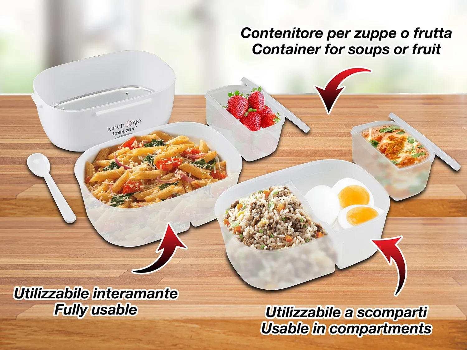 Beper Lunch & Go 90.920G scaldavivande elettrico giallo 2 contenitori