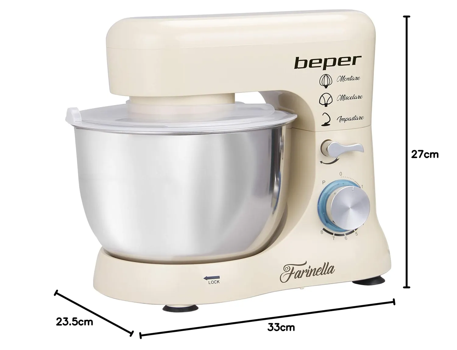 Beper BP.200 Impastatrice Planetaria 4,5L 1000W 8 Velocità