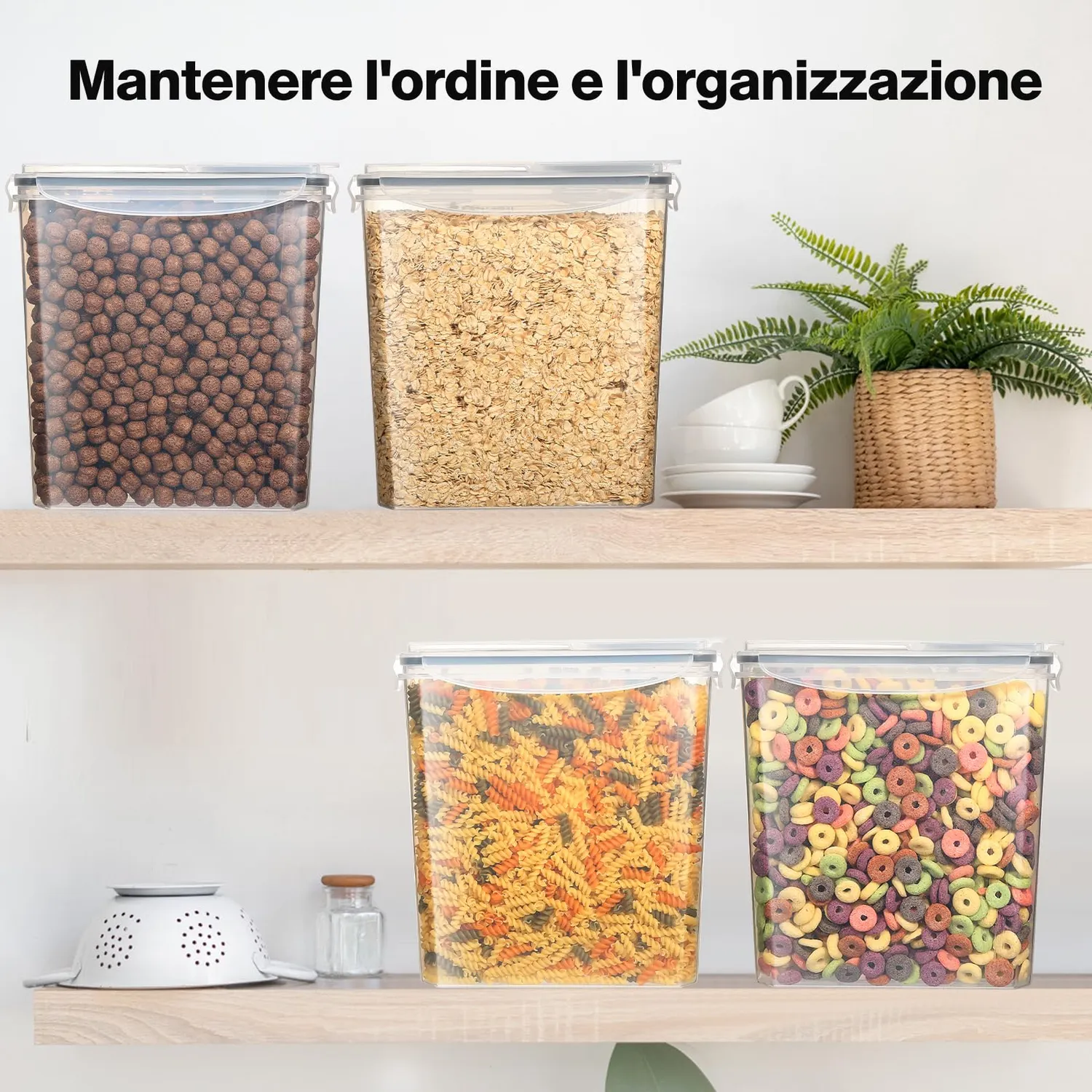 Yashe Contenitori Ermetici Alimenti Set 4 Pezzi 3,7 L Senza BPA