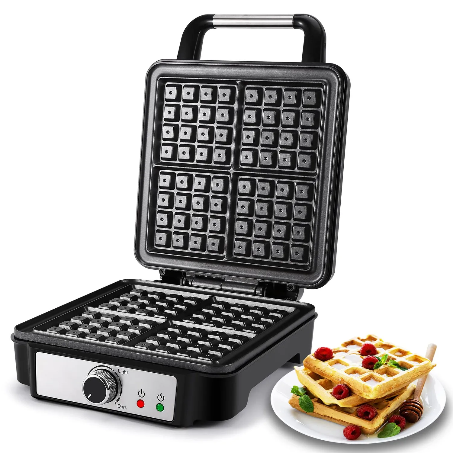 Yashe Piastra Waffle 4 Fette Medium 1200W Antiaderente