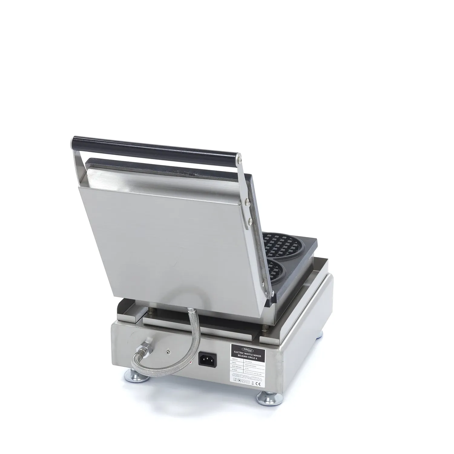 Maxima Piastra Waffle Rotonda 4 Pezzi Timer 1750W